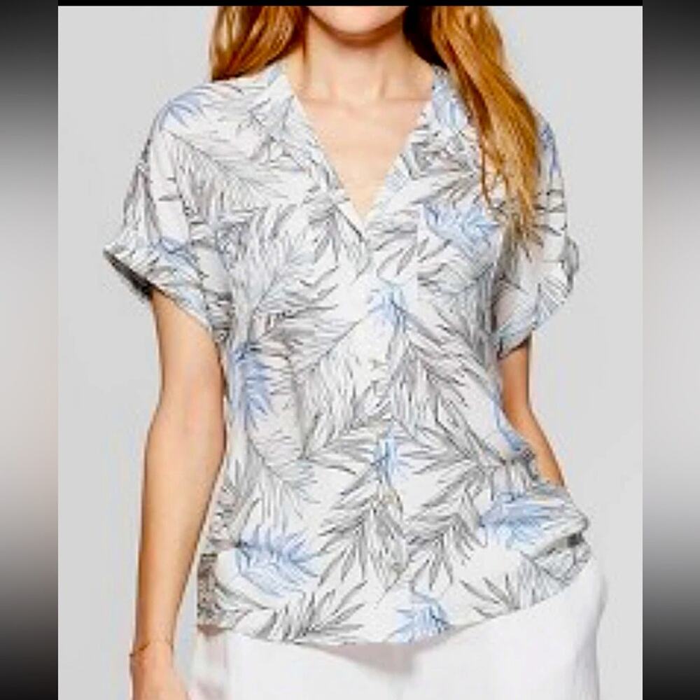 A New Day Tropical Print Button Down Shirt- Size Medium